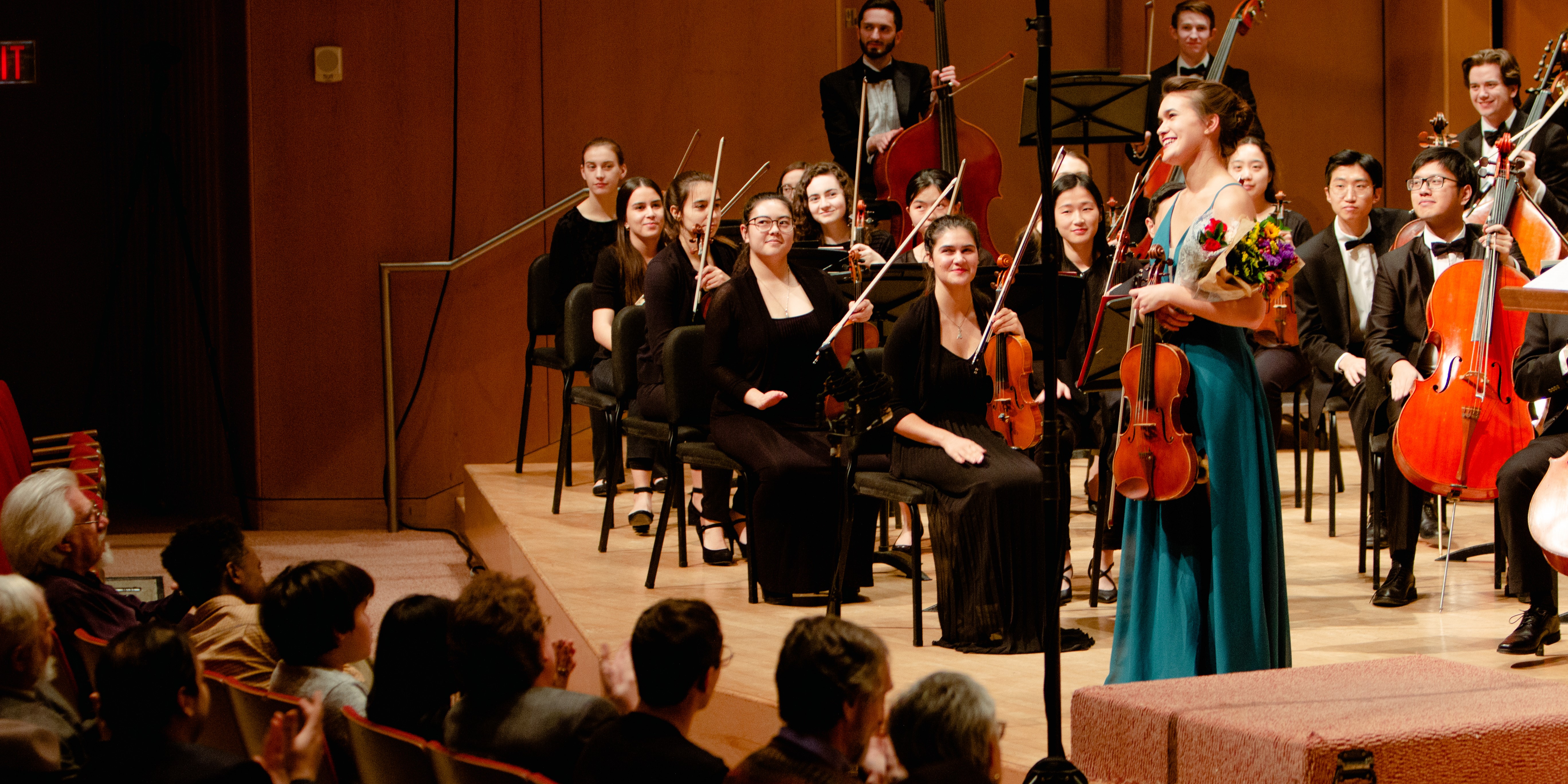 Chloe after performing the Walton concerto with NUSO.