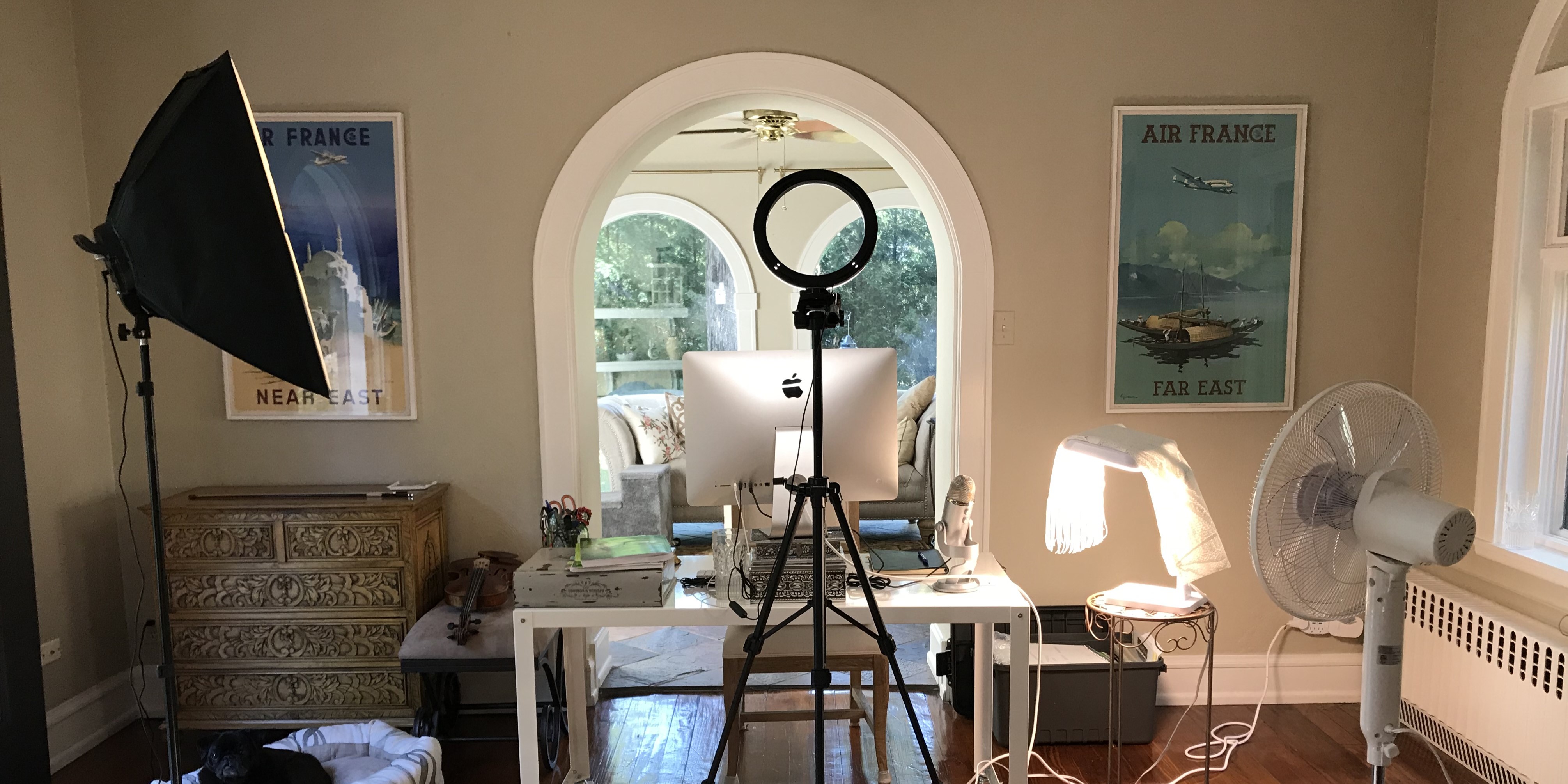 Prof. Callus's teaching setup at her home.