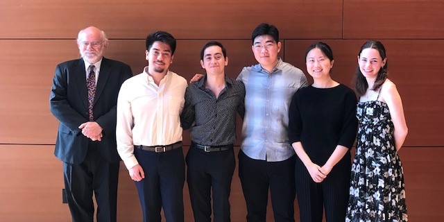 The winners of the 2023 Viola Prize with adjudicator Robert Levine of the Milwaukee Symphony